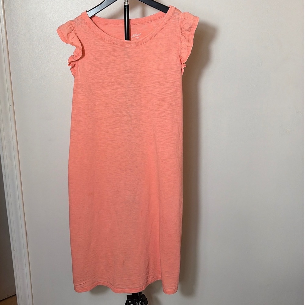 Universal Thread Coral Pink Ruffle Sleeve Cotton T-Shirt Dress Size L 0670